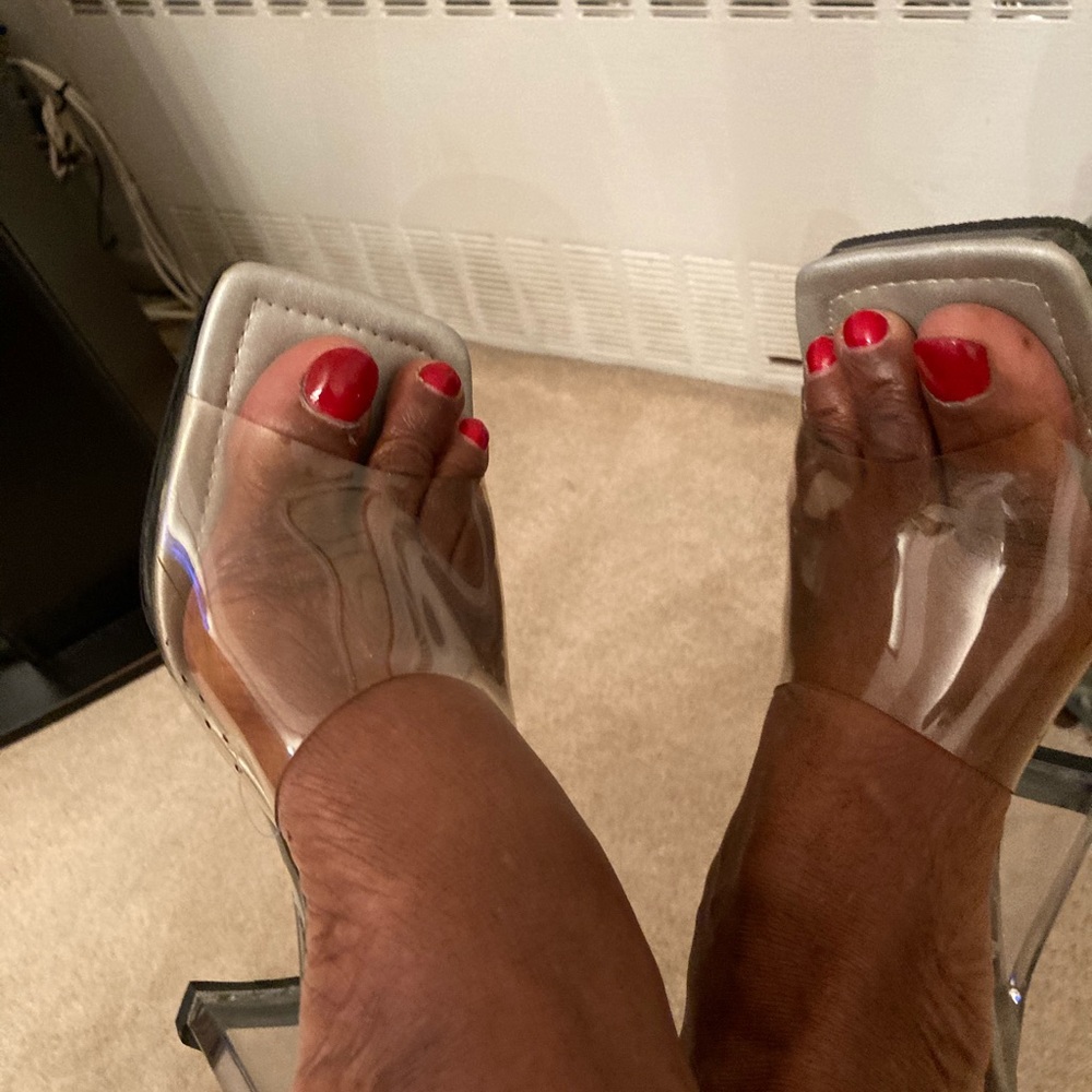 High heels sandals clear